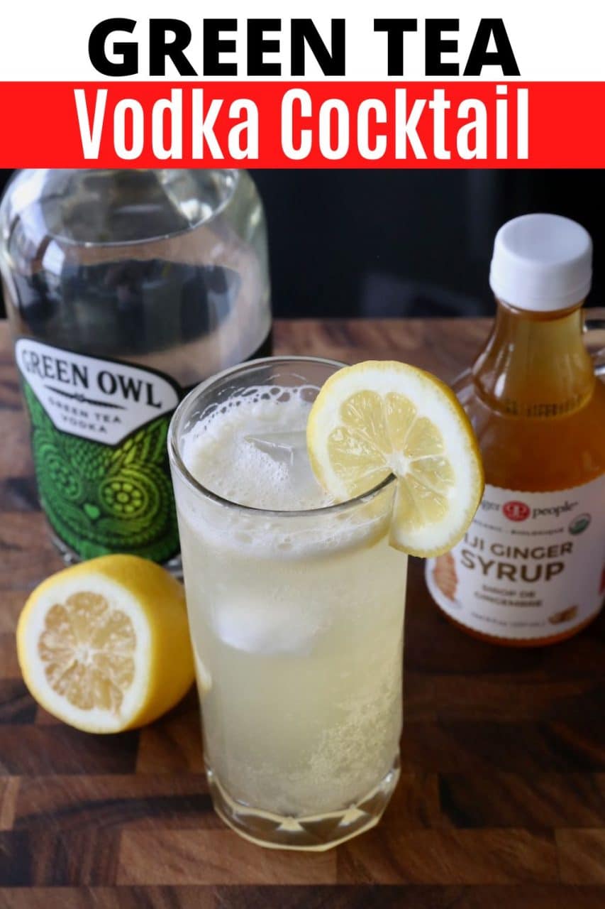 Save our Vodka Green Tea Cocktail recipe to Pinterest!