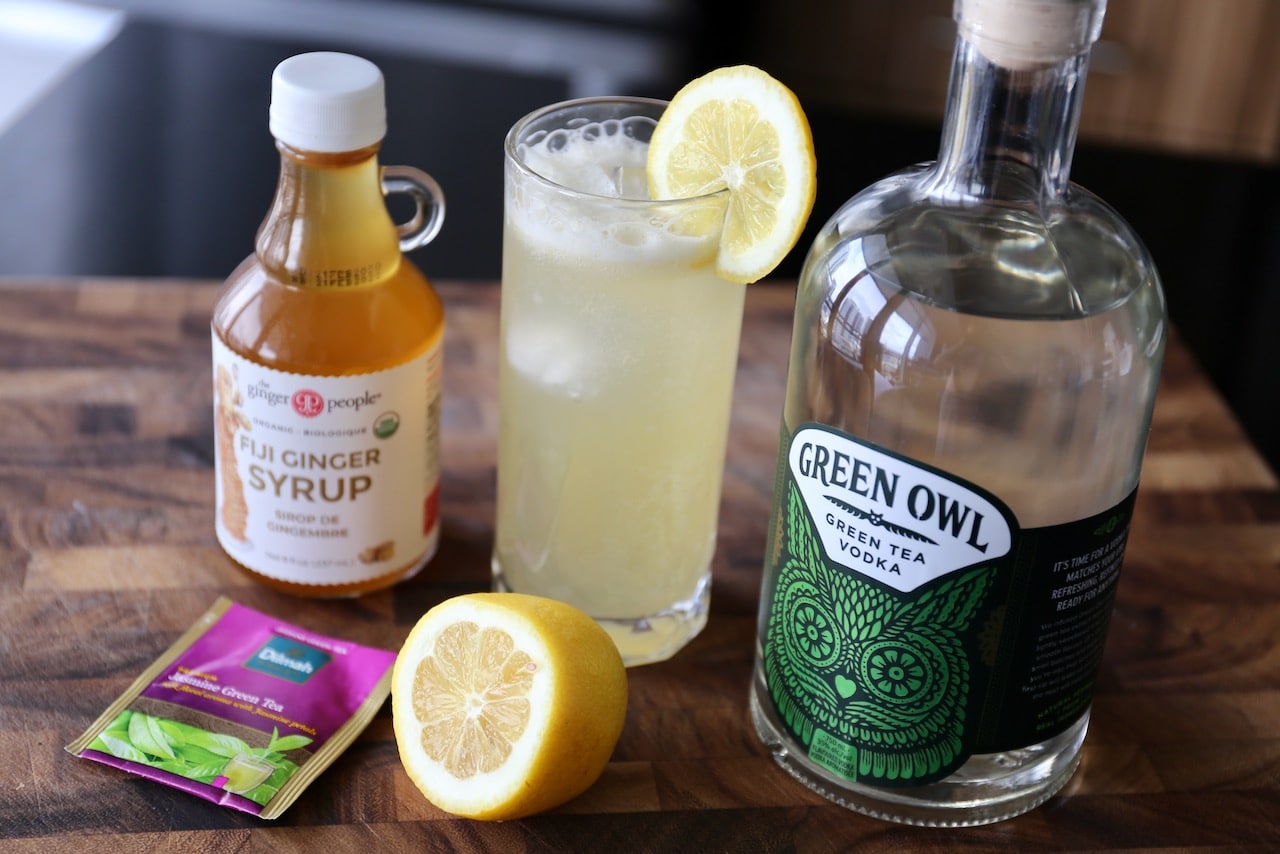 We love making this cocktail with Green Owl Green Tea Vodka.