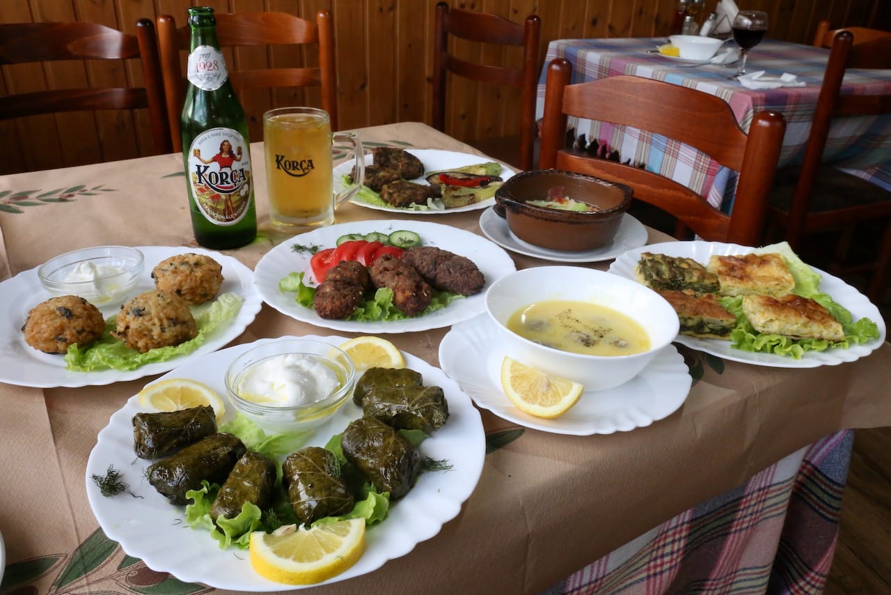 Enjoy a Balkan feast while eating at local restaurants on an Albanian road trip.