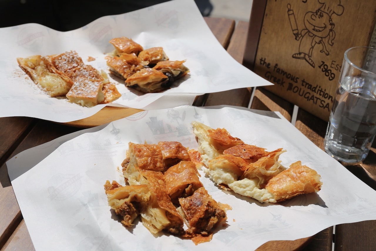 Start your Street Food Thessaloniki tour at local breakfast spot Bougatsa Bantis.