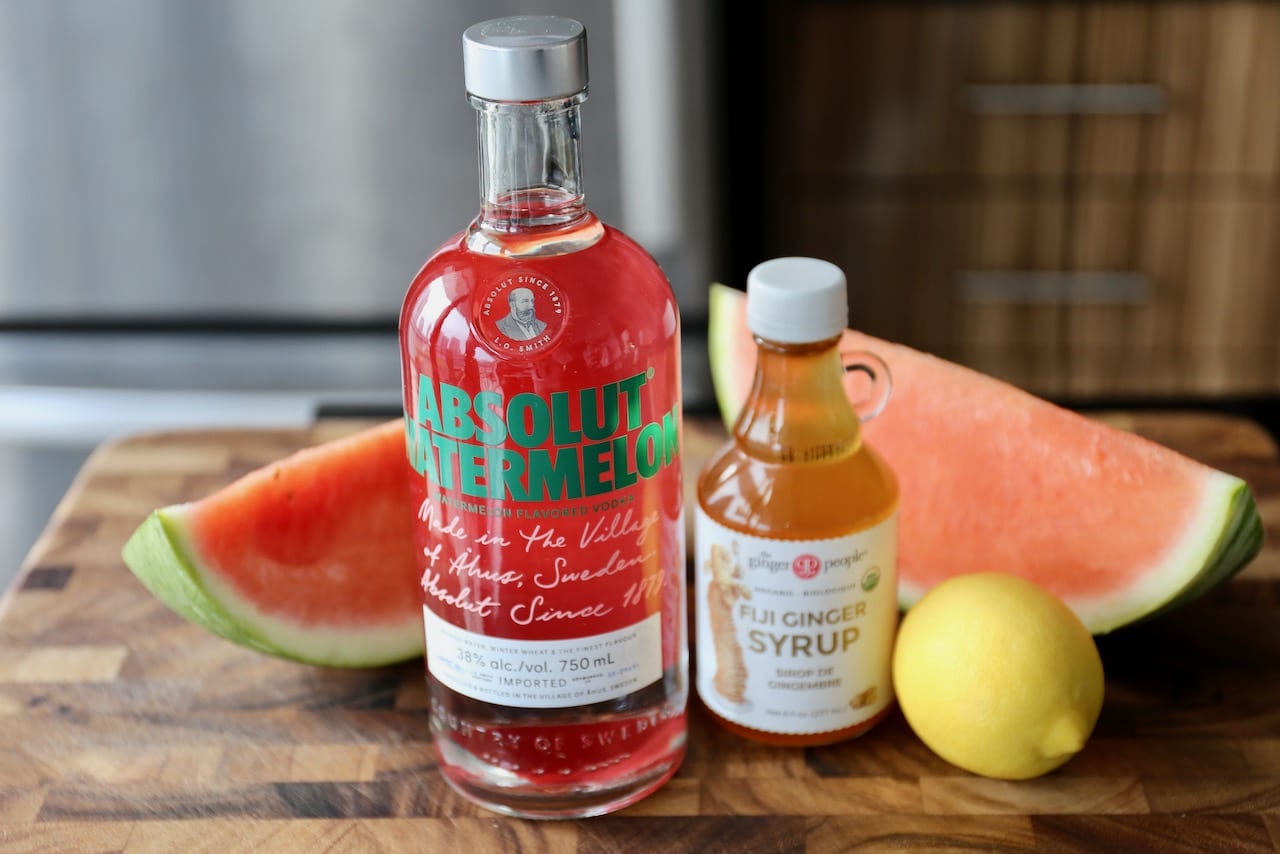 Absolut Watermelon Vodka Punch recipe ingredients. 