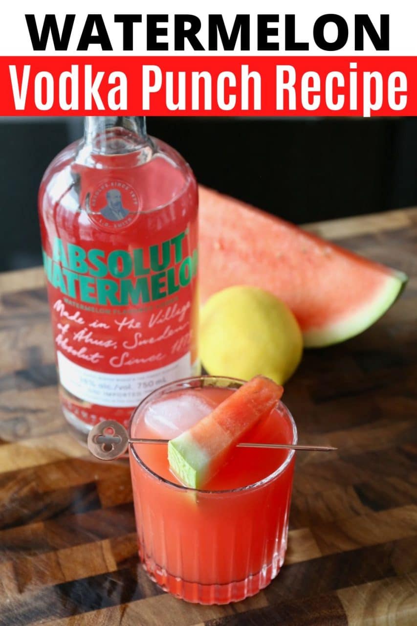 Save our Absolut Watermelon Vodka Punch Cocktail recipe to Pinterest!