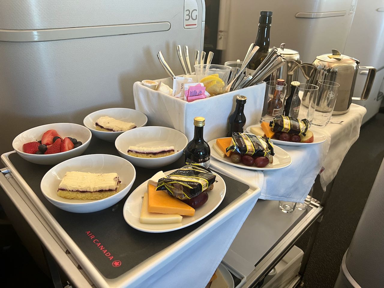 The Air Canada Business Class dessert cart.