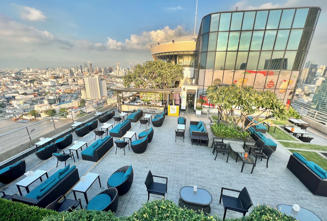 Enjoy a cocktail at sunset with a view at ThreeSixty Rooftop Bar.