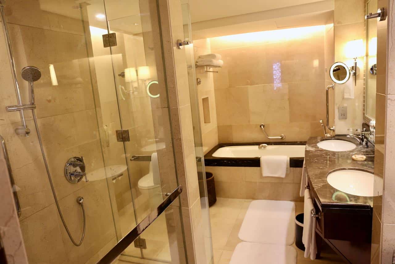 A luxurious bathroom at Shangri-La Bangkok.