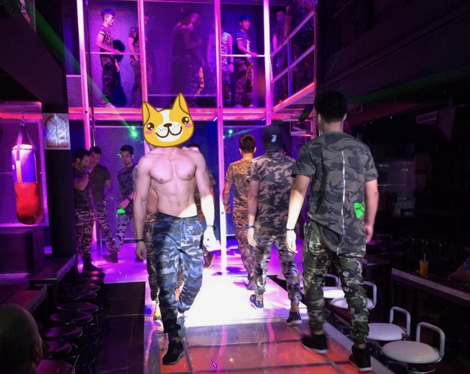 Jupiter2018 Bangkok features go go boys who strut their stuff on a fashion runway. 