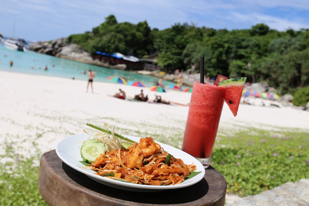 Enjoy an authentic Thai lunch on the beach at The Racha. 