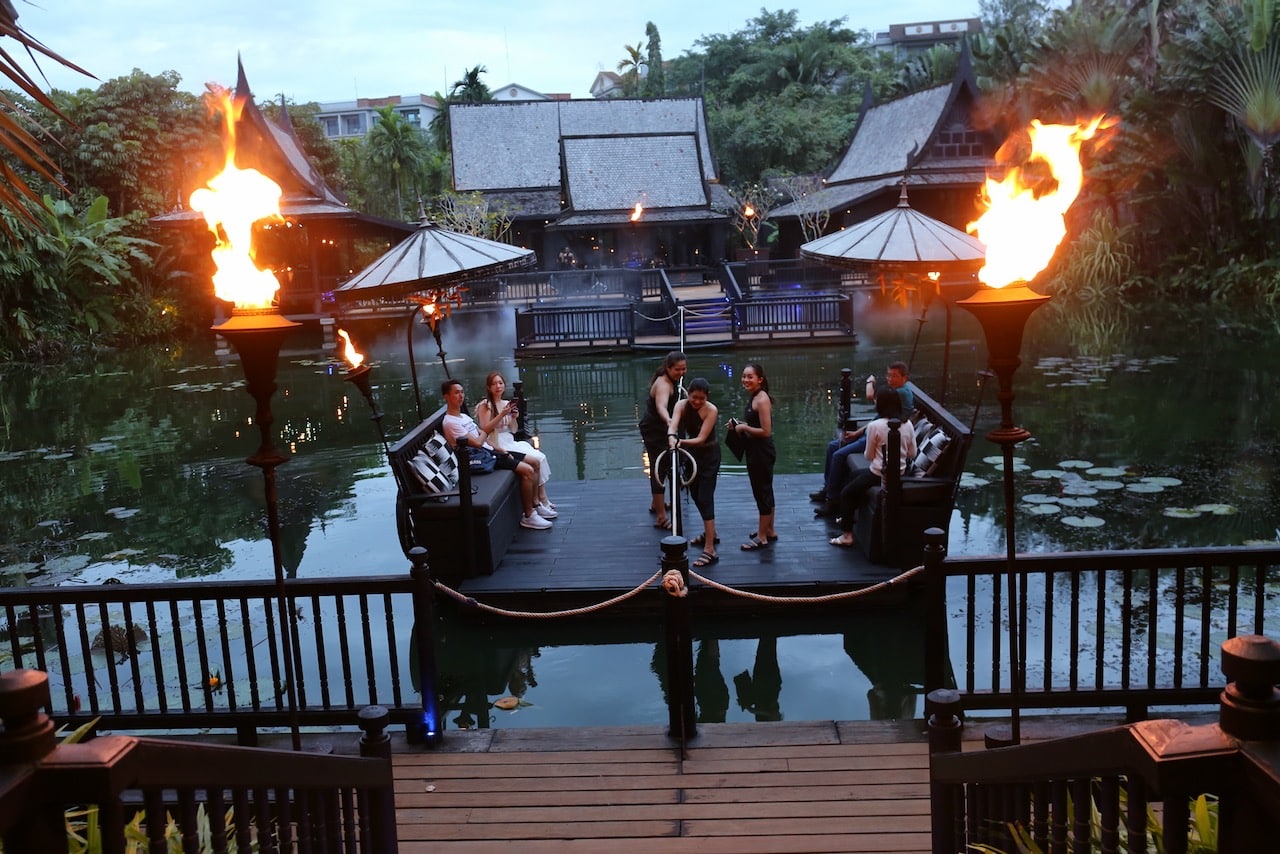 The Slate has one of the most famous Thai restaurants in Phuket. Black Ginger is accessed via a rope ferry.