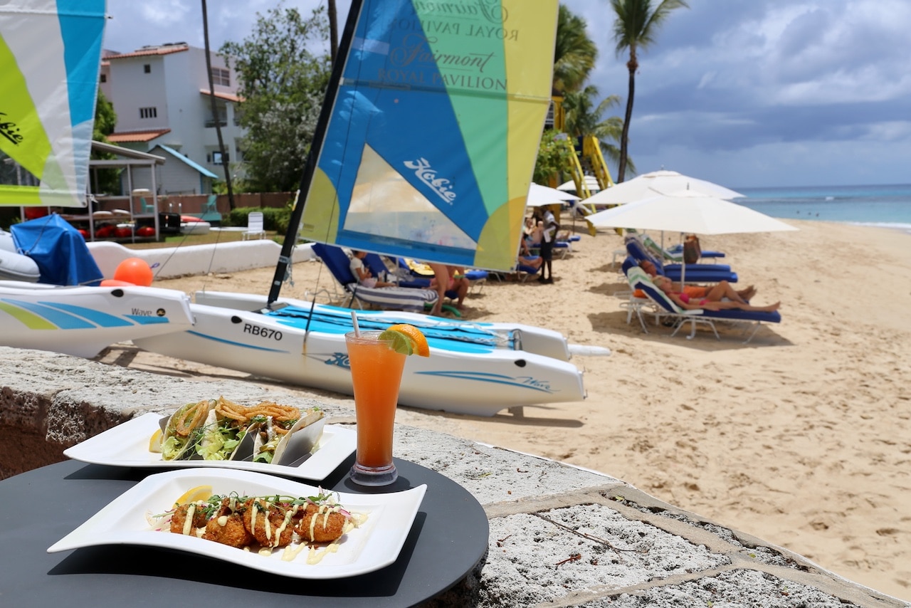 Enjoy cocktails and tacos at the casual Beach Club after a morning of sailing.