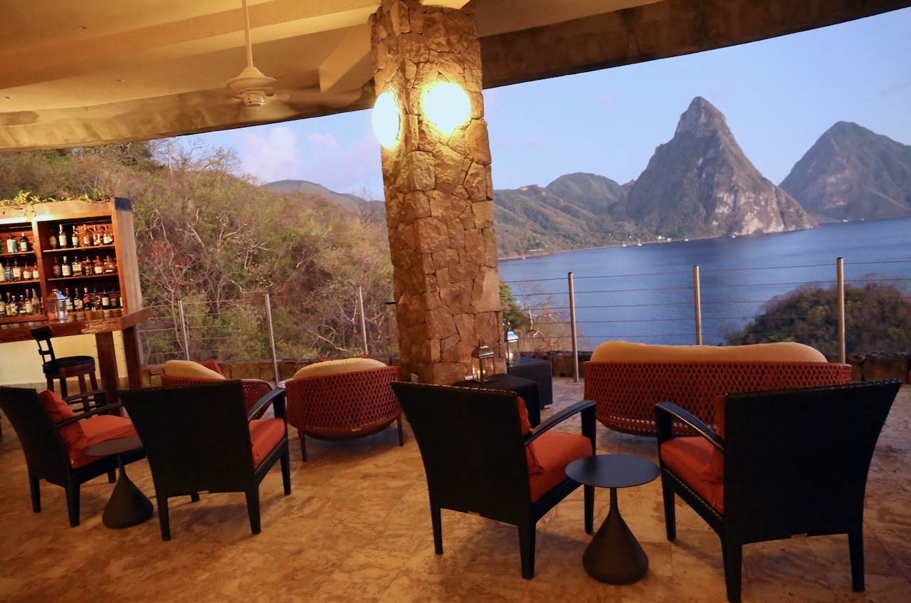 You'll find panoramic view of the Pintons from Jade Mountain Club.