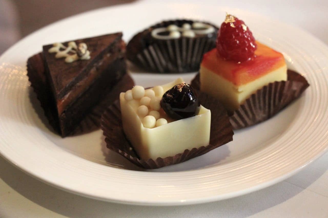 A selection of petite cakes and sweets at Windsor Arms High Tea.